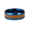 Blue Wedding Band with Wood Inlay