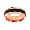 Rose Gold Wedding Band with Black Carbon Fiber Inlay