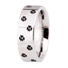 Dog Foot Paw Design Silver Wedding Band