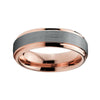 Silver Wedding Band with Bevel Edges and Silver Matte Finish in 6mm Width