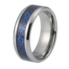 Silver Celtic Dragon Tungsten Ring with Blue Carbon Fiber Inlay