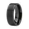 Black Tungsten Ring with Polished Finish in 8mm Width