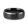 Black Wedding Band with Shiny Edges