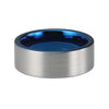 Blue Wedding Band with Silver Matte Finish