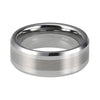 Silver Wedding Band with Polished Finish and Beveled Edges