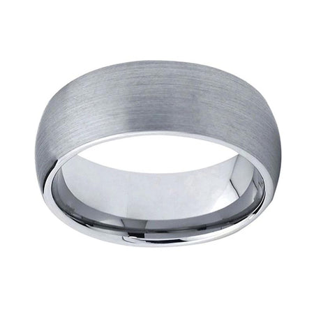 Classic Silver Tungsten Ring in Matte Brushed Finish for Men and Women