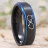 Blue Infinity Heart Always and Forever Couple Wedding Band