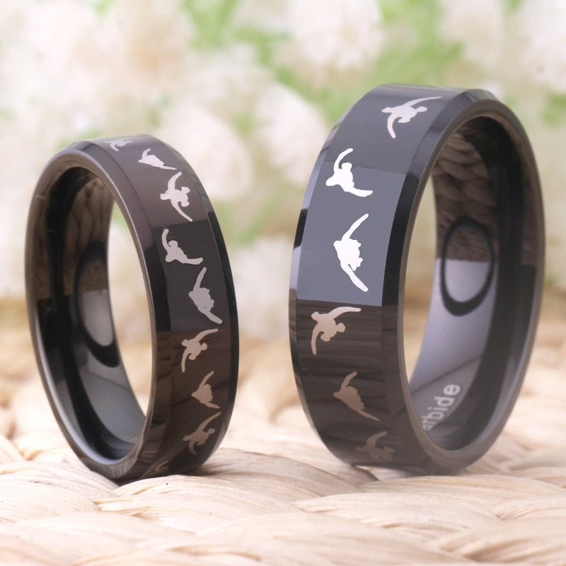 Black Duck Hunting Design Wedding Band