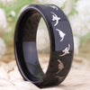 Black Duck Hunting Design Wedding Band in 8mm Width
