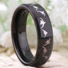 Black Duck Hunting Design Wedding Band in 6mm Width