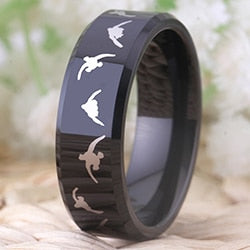 Black Duck Hunting Design Tungsten Ring in 8mm Width