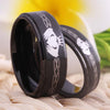 Black Classic Claddagh Design Couple Wedding Band in 8mm Width