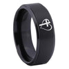 Black Cross Heart Design Wedding Band