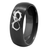 Black Dragon Infinity Design Tungsten Ring