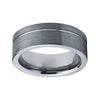 Silver Grooved Wedding Band with Matte Finish