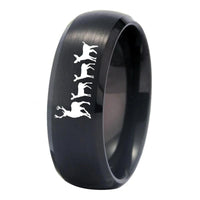 Deer Family Design Tungsten Ring