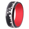 Wolf in Forest Design Black Tungsten Ring