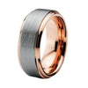 Silver Tungsten Ring with Bevel Edges and Silver Matte Finish