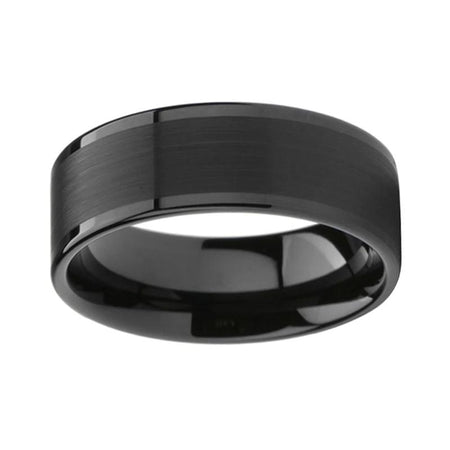 Black Tungsten Ring with Polished Finish for Men and Women