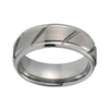 Silver Multi Grooved Wedding Band with Matte Brushed Finish