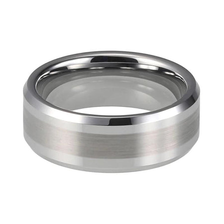 Classic Silver Tungsten Ring with Polished Finish for Men and Women