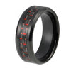 Black Tungsten Ring with Red Carbon Fiber Inlay
