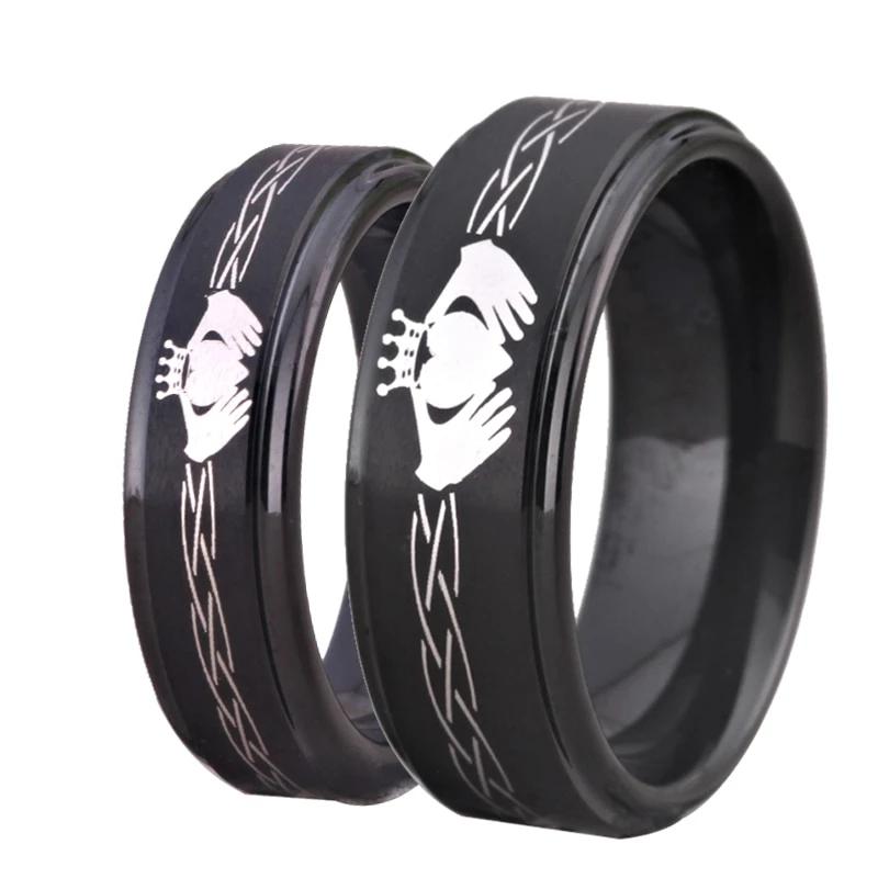 Black Tungsten Couple's Matching Rings