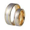 Yellow Gold Tungsten Ring with Double Grooves