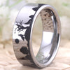 Wolf Design Wedding Band in Silver Color in 8mm Width