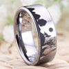 Wolf Design Tungsten Ring in Silver Color in 8mm Width